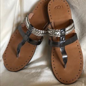 Silver Ugg sandals